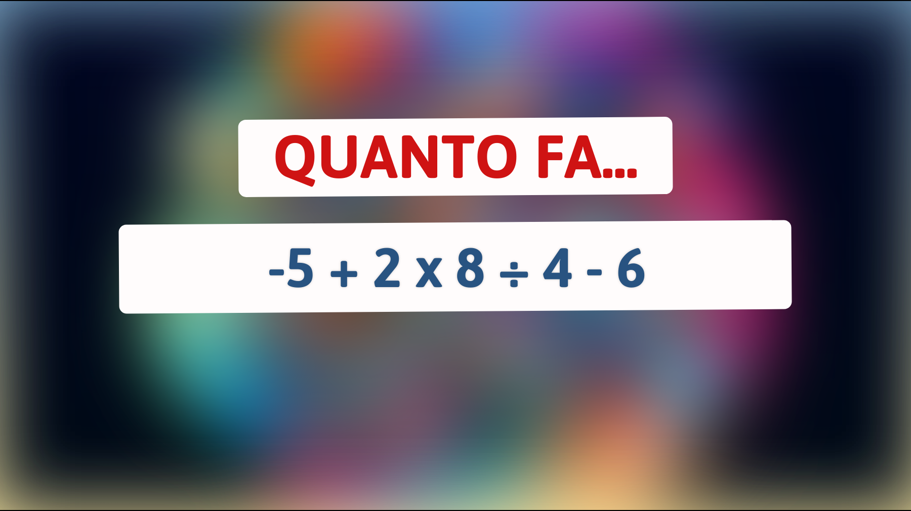 \"Solo il 5% riesce a risolvere questo enigma matematico! Sei tra i pochi eletti?\""