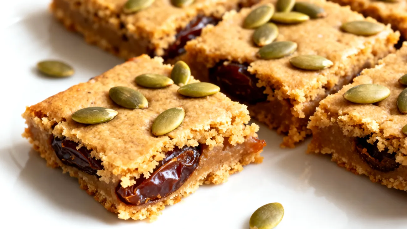 Barrette di tahina e datteri con semi di zucca"